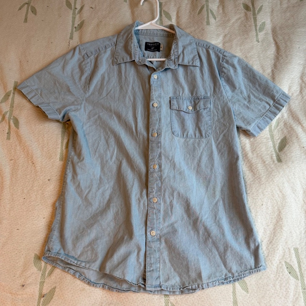 United By Blue Impact Collection Organic Cotton Short Sleeve Button Down Shirt M